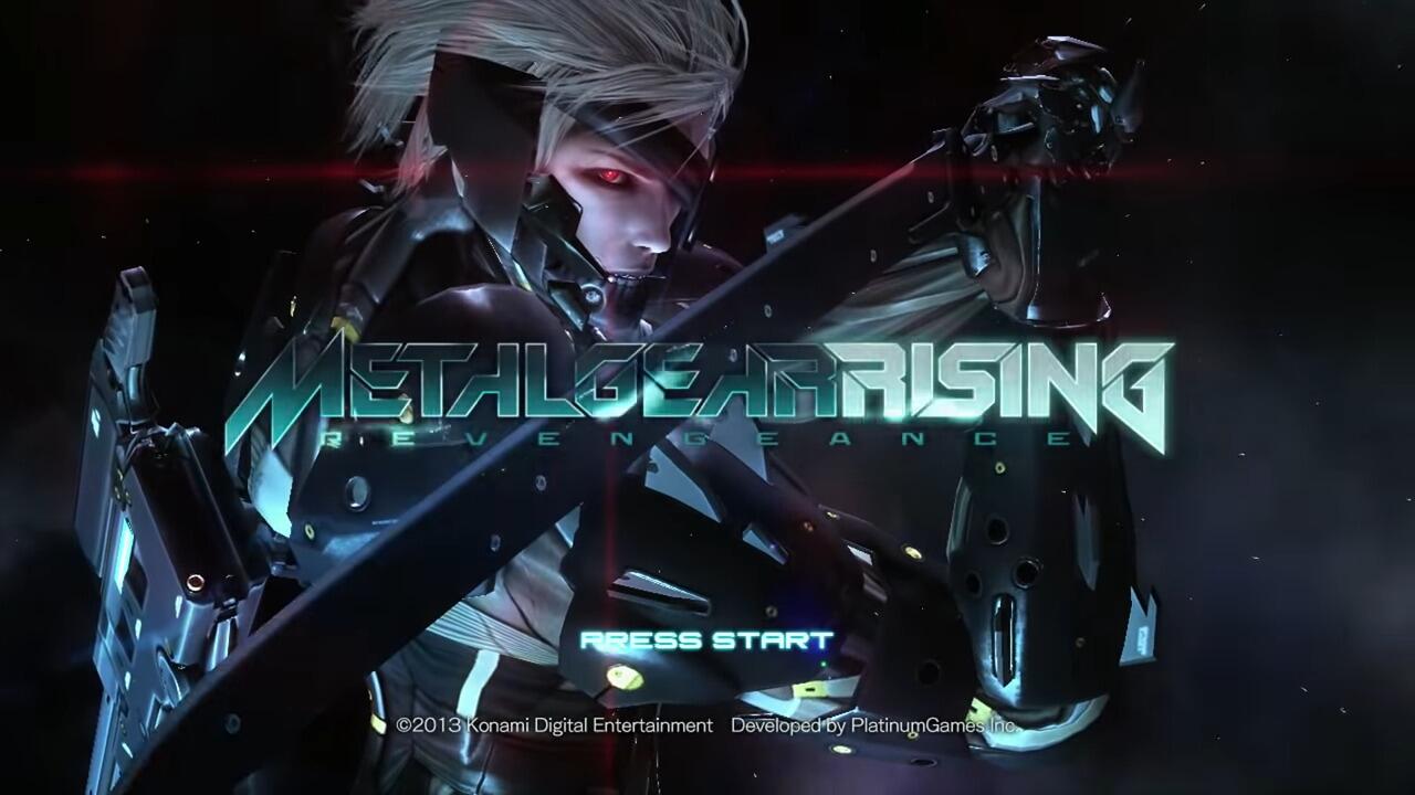 Metal Gear Rising: Revengeance title screen for Xbox 360
